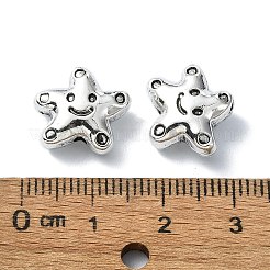 チベット風合金ビーズ  スター  アンティークシルバー  12x14x6mm  穴：1.6mm  約180個/500g&nbsp;TIBEB-F065-19AS-01