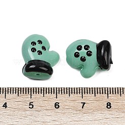 焼き絵の具、ガラス、エナメル、ビーズ  グローブ  ミディアムアクアマリン  17.5x15x10mm  穴：1mm&nbsp;LAMP-R004-07B