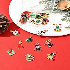 20Pcs 10 Styles Christmas Kitten Alloy Enamel Pendants&nbsp;ENAM-FS0002-14