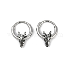 Dragon Head 316 Surgical Stainless Steel Hoop Earrings&nbsp;EJEW-G416-22AS