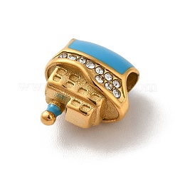 Ion Plating(IP) 304 Stainless Steel Enamel European Beads&nbsp;STAS-G308-15G