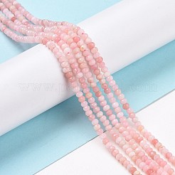 天然石ピンクオパールビーズ連売り  多面カット  ロンデル  3x2mm  穴：0.5mm  約175個/連  15.16インチ（38.5cm）&nbsp;G-E194-07