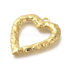 304ステンレスペンダント  ハートチャーム  ゴールドカラー  34x29.5x2.5mm  穴：2mm&nbsp;STAS-U027-08G-01
