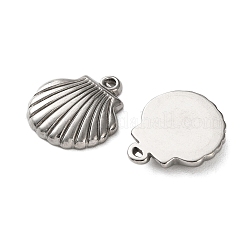 304ステンレスペンダント  シェル形状  ステンレス鋼色  17.5x16x3mm  穴：2x1mm&nbsp;STAS-A124-18B-P