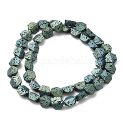 Electroplated Natural Lava Rock Beads Strands&nbsp;G-Q1009-E01-01