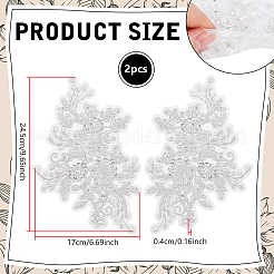 Flower Polyester Embroidered Cloth Patch&nbsp;PATC-WH0009-92B