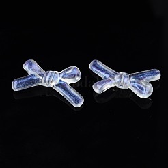 透明なアクリルビーズ  グリッターパウダー  蝶結び  透明  19x32.5x6mm  穴：1.8mm  約400個/500g&nbsp;OACR-N008-077