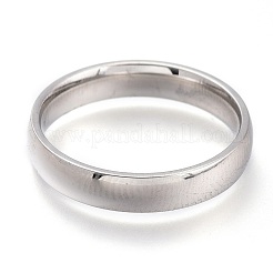 変色しにくい304ステンレススチールの指輪  プレーンバンドリング  ステンレス鋼色  USサイズ6~9  内径：16~19mm&nbsp;RJEW-F110-07P