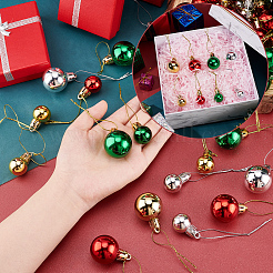 80Pcs 8 Style Christmas Ball Plastic Hanging Ornament&nbsp;AJEW-GA0006-02