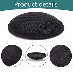 4Pcs 4 Colors Imitation Hemp Round Fascinator Hat Base for Millinery&nbsp;AJEW-BC0007-36