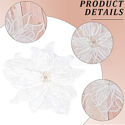 Polyester with Plastic Imitation Pearl Embroidery DIY Accessory&nbsp;DIY-WH20010-34A