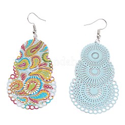 Spray Painted Stainless Steel Gourd Dangle Earrings&nbsp;EJEW-I256-15P