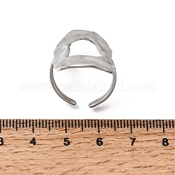 女性用304ステンレススチールカフオープンリング  ナゲット  ステンレス鋼色  18mm&nbsp;RJEW-T034-01P