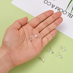 925スターリングシルバースタンドピアスパーツ  スタンプ925個付きイヤリングポスト  銀  13mm  トレイ：8mm  ピン：0.8mm&nbsp;STER-K167-043E-S