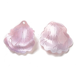 アクリルパーツ  葉  ピンク  25~26x23~24x4~6mm  穴：1~1.5mm&nbsp;SACR-C002-40B