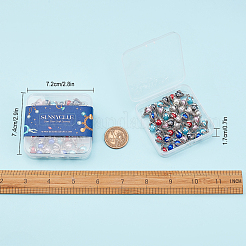 48 個 6 色のチベットスタイル合金チャーム  ABSプラスチックパール調ビーズ  カドミウムフリー＆鉛フリー  爪  ミックスカラー  14x11x11mm  穴：2mm  6個/カラー  8色  48個/箱&nbsp;FIND-SC0002-12