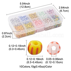 130G 10 Style Opaque Colours Seep 6/0 Glass Seed Beads&nbsp;SEED-YW0002-42