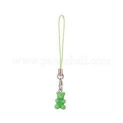 Opaque Resin Bear Mobile Straps&nbsp;HJEW-JM00893