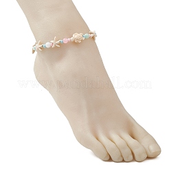 Ocean Synthetic Turquoise Starfish Turtle Braided Bead Anklets&nbsp;AJEW-AN00765