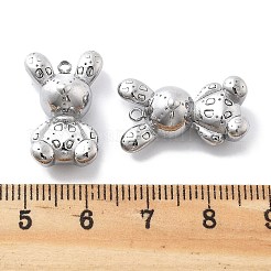 変色防止304ステンレススチールペンダント  うさぎチャーム  ステンレス鋼色  21x13x7mm  穴：1.6mm&nbsp;STAS-R130-22P