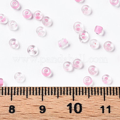 8/0 ガラスシードビーズ  色の内側  ホットピンクの裏地  直径約3mm  穴：0.8mm  約10000個/袋&nbsp;SDB3mm137