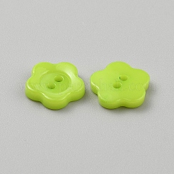 2  - 正孔樹脂ボタン  ライム  12.5x12.5x2.5mm  穴：1.6mm&nbsp;FIND-S326-001