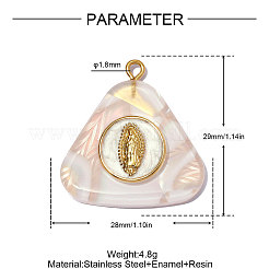304 Stainless Steel Resin Pendants&nbsp;OY013-39G