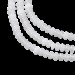 天然石ホワイトジェイドビーズ連売り  ロンデル  4.5x2.5mm  穴：0.8mm  約158個/連  15.55インチ（39.5cm）&nbsp;G-H292-A19-02