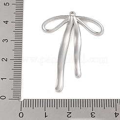 変色しない304ステンレススチールペンダント  ちょう結びチャーム  ステンレス鋼色  42x28x2mm  穴：1.2mm&nbsp;X-STAS-S125-02P-04
