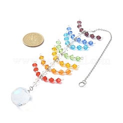Faceted Round Glass Pendants Decoration&nbsp;HJEW-TA00023