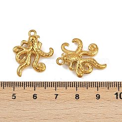 海をテーマにした304ステンレススチールペンダント  イオンプレーティング（ip）  タコ  22.5x20x6mm  穴：1.8mm&nbsp;STAS-F317-01D-G