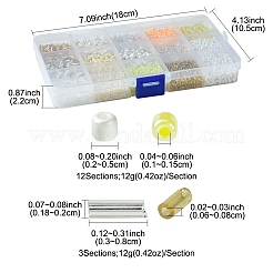DIY 丸型ガラスビーズブレスレット作成キット  ミックスカラー  2~8x2~5mm  穴：0.7~1.2mm&nbsp;SEED-FS0001-34