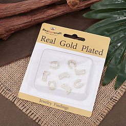 8Pcs 2 Styles Brass Micro Pave Cubic Zirconia Beads&nbsp;KK-BBC0024-70