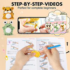 1 Set Elk/Tiger/Frog DIY Knitting Kits for Beginners&nbsp;DIY-SC0026-48