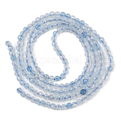 天然アクアマリンビーズ連売りを等級分けする  多面カット  ラウンド  2mm  穴：0.3mm  約181個/連  15.24~15.47インチ（38.7~39.3cm）&nbsp;X-G-E411-19F-2mm