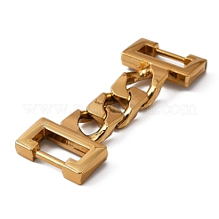 亜鉛合金靴カーブチェーン バックル  靴タグ  靴ひも飾りクリップ  ゴールドカラー  64x24x4mm  穴：16x6mm&nbsp;FIND-WH0013-74