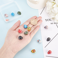 14Pcs 7 Colors Handmade Porcelain Beads&nbsp;LAMP-PH0001-04