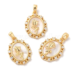 Brass Micro Pave Cubic Zirconia Pendants&nbsp;KK-I703-01B-G