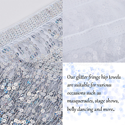 Polyester with Glitter Waist Belt with Curb Chains&nbsp;AJEW-WH0166-70A