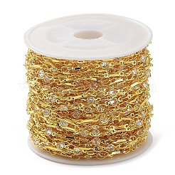 Real 18K Gold Plated Brass Flat Round & Bar Link Chains&nbsp;CHC-C001-08G