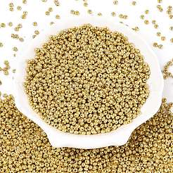 Fgb 8/0グレードAラウンドガラスシードビーズ  染め  ゴールデンロッド  3x2mm  穴：1mm  約10000個/ポンド&nbsp;SEED-N002-C-0561