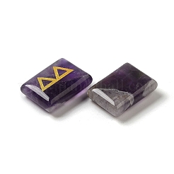 24Pcs Rectangle Natural Amethyst Rune Stones&nbsp;G-K335-06B