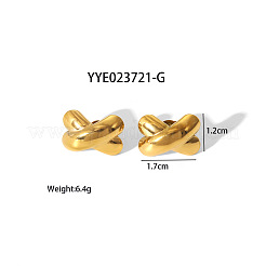 Luxury 304 Stainless Steel Cross X-Shaped Stud Earrings&nbsp;QF0443-1