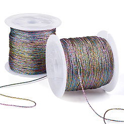 9層メタリックポリエステル刺繍フロス  カラフル  0.7mm  約37.18ヤード（34m）/ロール&nbsp;WCOR-TAC0001-01A