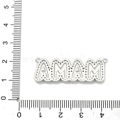 真鍮製マイクロパヴェキュービックジルコニアペンダント  ワードママチャーム  プラチナ  12.5x37x3mm  穴：1mm&nbsp;KK-A285-03B-P