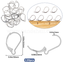 304ステンレススチールフレンチフックピアス金具  ステンレス鋼色  16.5x10x2mm  ピン：1mm  120個/箱&nbsp;STAS-SP0001-05A