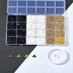 DIY ラウンド/フラットラウンドポリマー粘土 & CCB プラスチックビーズブレスレット作成キット  ミックスカラー  6x0.5~5mm  穴：1.5~2.2mm&nbsp;DIY-FS0007-66