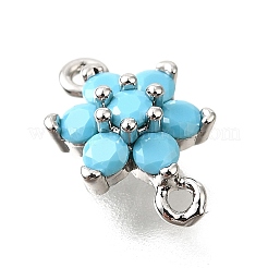 Brass Micro Pave Sky Blue Cubic Zirconia Links&nbsp;KK-D356-02B-P