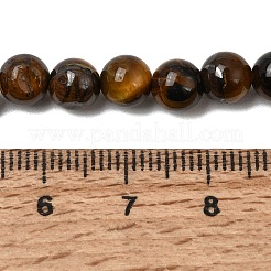 天然石タイガーアイラウンドビーズ連売り  6.5mm  穴：1mm  約59~61個/連  15インチ&nbsp;G-S177-6mm