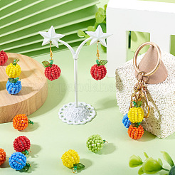 10Pcs 5 Styles Glass Seed Beaded Fruit Pendants&nbsp;PALLOY-TA00221